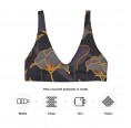 Tropical Black allover print Recycled padded Bikini Top made from rPET » earlyfish