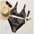 Sustainable recycled high-waisted Bikini Tropical Black » earlyfish