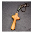 Natural Life Crucifix Key Fob Olive Wood » D.O.M.