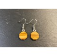 Statement Earrings Octagon Cuboid Olive Wood » D.O.M.