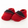 nahtur design Red Baby Shoes Organic Merino Loden