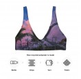 Recycled padded Bikini Top made from rPET Pink Sundown Alloverprint  » earlyfish