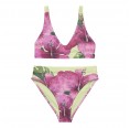 Recycled High Waist Bikini Tropical Flower pink/green » earlyfish
