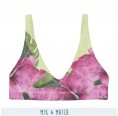 Mix & Match Recycled padded Bikini Top Tropical Flower pink/green Alloverprint » earlyfish