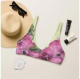 Tropical Flower recycled padded Bikini Top pink/green » earlyfish