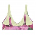 Mix & Match Recycled padded Bikini Top Tropical Flower pink/green Alloverprint - back view » earlyfish