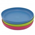 Colourful Plates from Bioplastics - 3 Pack Blue, Lime & Pink | ajaa!
