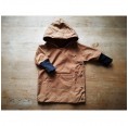 All-weather Baby Jacket with wool cuffs, EtaProof Organic Cotton, camel | Ulalue