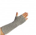 Beige Alpaca knitted fingerless thumb hole wrist arm warmer | Albwolle