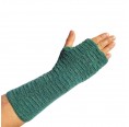 Alpaca Fingerless Thumb Hole Wrist Arm Warmer, green-mottled | Albwolle