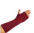 Red Alpaca knitted fingerless thumb hole wrist arm warmer | Albwolle