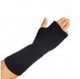 Black Alpaca knitted fingerless thumb hole wrist arm warmer | Albwolle