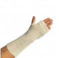 White Alpaca knitted fingerless thumb hole wrist arm warmer | Albwolle
