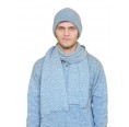 Alpaca Matching Set Hat & Scarf, grey for men | Albwolle