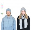 Alpaca Matching Set Hat & Scarf, grey, women & men | Albwolle