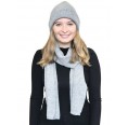 Alpaca Matching Set Hat & Scarf, grey for women | Albwolle