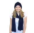 Alpaca Matching Set Hat & Scarf, navy for women | Albwolle
