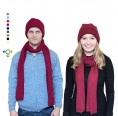 Alpaca Matching Set Hat & Scarf, red, unisex | Albwolle