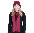 Alpaca Matching Set Beanie Hat & Scarf, red for women