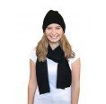 Alpaca Matching Set Hat & Scarf, black for women