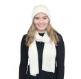 Alpaca Matching Set Hat & Scarf, white for women | Albwolle