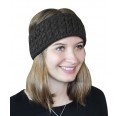 Alpaca Pure Colour brown cable-knit Head Band | Albwolle