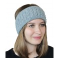 Alpaca Pure Colour grey cable-knit Head Band | Albwolle