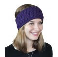 Alpaca Pure Colour cable-knit Head Band, purple | Albwolle