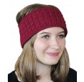 Alpaca Pure Colour cable-knit Head Band, red | Albwolle