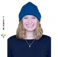 Alpaca Beanie hat for women & unisex blue mottled | Albwolle
