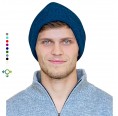 Blue mottled Alpaca Beanie hat for women & unisex | Albwolle