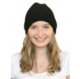 Alpaca Beanie hat for women & unisex black | Albwolle