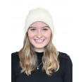 Alpaca Beanie hat for women & unisex white | Albwolle