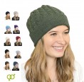 Alpaca wool cap cable-knit for women, various colours | Albwolle