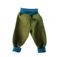 Baggy Trousers olive-petrol eco wool broadcloth | Ulalue