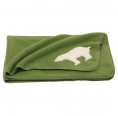 Baby Blanket Polar Bear, apple green  | Organic Wool 