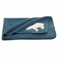 Baby Blanket Polar Bear, pacific blue  | Organic Wool 
