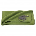 Organic Wool Fleece Baby Blanket Elephant - Apple Green | Reiff