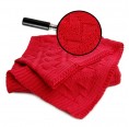 Diamond-Patterned Eco Baby Blanket of organic cotton red