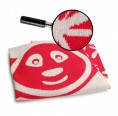 Eco Baby Blanket “Panda Bear” of organic cotton - red