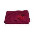 Eco fleece wraparound garment & baby blanket ladybird, berry | Reiff
