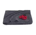 Eco fleece wraparound garment & baby blanket ladybird, stone | Reiff