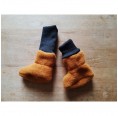 Organic Wool Fleece Baby Booties - amber | Ulalue