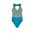 V-Neck Bathing Suit Khaki/Blue ECONYL® » earlyfish