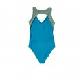 earlyfish eco-friendly one piece swim suit ECONYL® Khaki/Blue V-neck