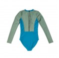 Earth-friendly Long Sleeve Bathing Suit Khaki/Blue ECONYL® by earlyfish