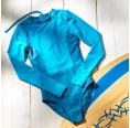 Earlyfish Rash Guard Long Sleeve One Piece Swimsuit Zipper Turquoise/Teal