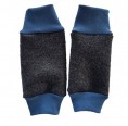 Eco Fulling Children’s Gauntlets with contrasting cuffs Anthracite/Blue | Ulalue
