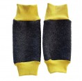 Eco Fulling Children’s Gauntlets with contrasting cuffs Anthracite/Yellow | Ulalue
