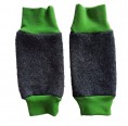 Eco Fulling Children’s Gauntlets with contrasting cuffs Anthracite/Green | Ulalue